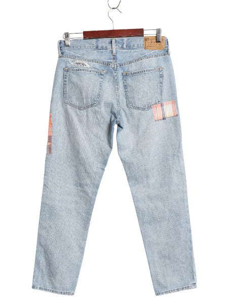 ポロ ラルフローレン デニム パンツ 実寸 30 レディース M / ヴィンテージ モデル ジーンズ ジーパン スリム テーパード 赤耳 パッチワーク