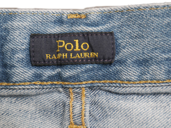 ポロ ラルフローレン デニム パンツ 実寸 30 レディース M / ヴィンテージ モデル ジーンズ ジーパン スリム テーパード 赤耳 パッチワーク