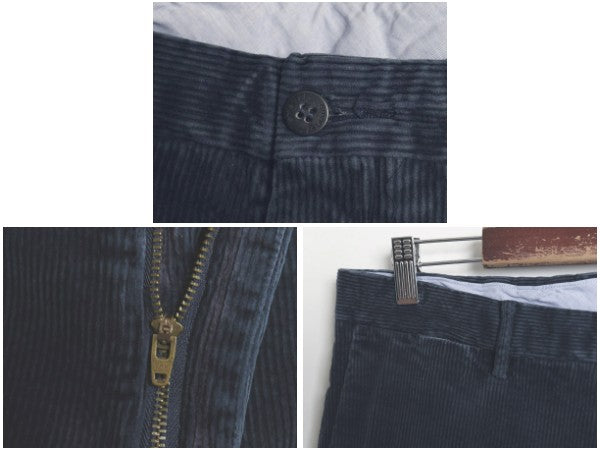 ポロ ラルフローレン 太畝 コーデュロイ パンツ 実寸 34 24 / STRETCH CLASSIC FIT ストレート スラックス ノータック アーミー タイプ 紺