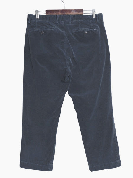 ポロ ラルフローレン 太畝 コーデュロイ パンツ 実寸 34 24 / STRETCH CLASSIC FIT ストレート スラックス ノータック アーミー タイプ 紺