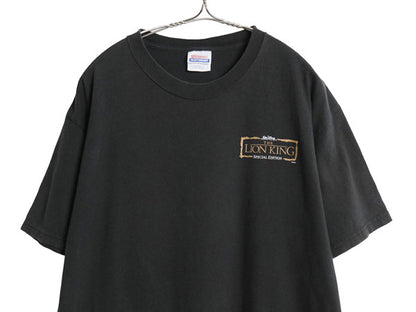 00s ライオンキング ロゴ プリント Tシャツ メンズ L / 古着 オールド 映画 ムービー ディズニー オフィシャル アニメ ヘビーウェイト 黒