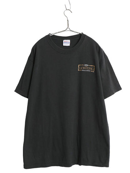00s ライオンキング ロゴ プリント Tシャツ メンズ L / 古着 オールド 映画 ムービー ディズニー オフィシャル アニメ ヘビーウェイト 黒