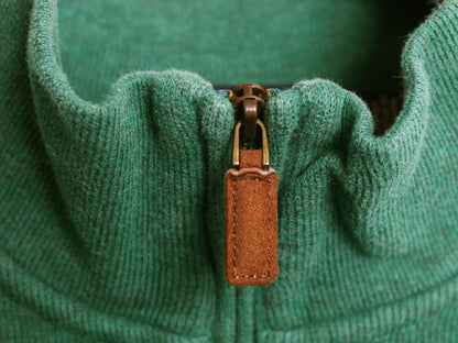 ポロ ラルフローレン ハーフジップ スウェット メンズ L プルオーバー コットン ニット ストレッチ ワンポイント ポニー刺繍 ハイネック 緑