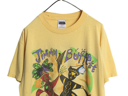 90s ジミー バフェット ツアー 両面 イラスト プリント Tシャツ メンズ L 古着 オールド バンド ロック オフィシャル グラフィック アート