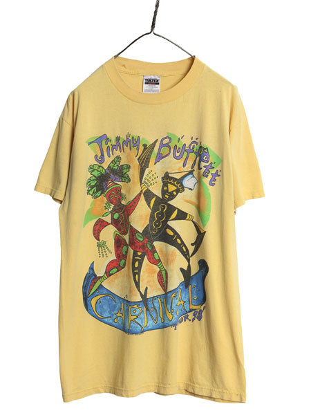 90s ジミー バフェット ツアー 両面 イラスト プリント Tシャツ メンズ L 古着 オールド バンド ロック オフィシャル グラフィック アート
