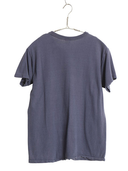 70s 80s USA製 ラッセル 5段 カレッジ プリント 半袖 Tシャツ メンズ M 小さめ S 程/ ヴィンテージ 金タグ シングルステッチ カットソー 紺