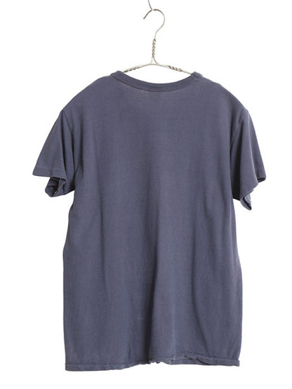 70s 80s USA製 ラッセル 5段 カレッジ プリント 半袖 Tシャツ メンズ M 小さめ S 程/ ヴィンテージ 金タグ シングルステッチ カットソー 紺