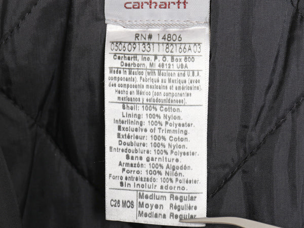 カーハート トラディショナル コート メンズ M 古着 C26 ダック ジャケット 中綿 キルティング ライナー ハーフコート 企業 モス グリーン