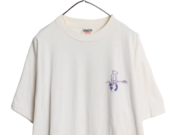90s USA製 テディベア イラスト プリント Tシャツ メンズ レディース XL オールド 企業 グラフィック キャラクター アニマル 大きいサイズ