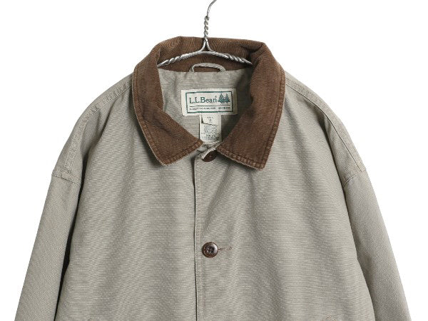 00s エルエルビーン コットン ハンティング ジャケット メンズ XL / オールド カバーオール ハーフ コート 総柄 ライナー付き 大きいサイズ