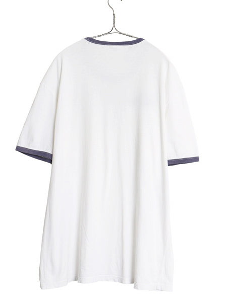 00s ポロ ラルフローレン チョコチン リンガー Tシャツ メンズ L オールド ワッペン 刺繍 ヴィンテージ モデル カットソー ツートン 白 紺