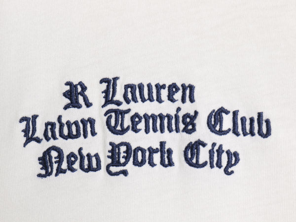 00s ポロ ラルフローレン チョコチン リンガー Tシャツ メンズ L オールド ワッペン 刺繍 ヴィンテージ モデル カットソー ツートン 白 紺