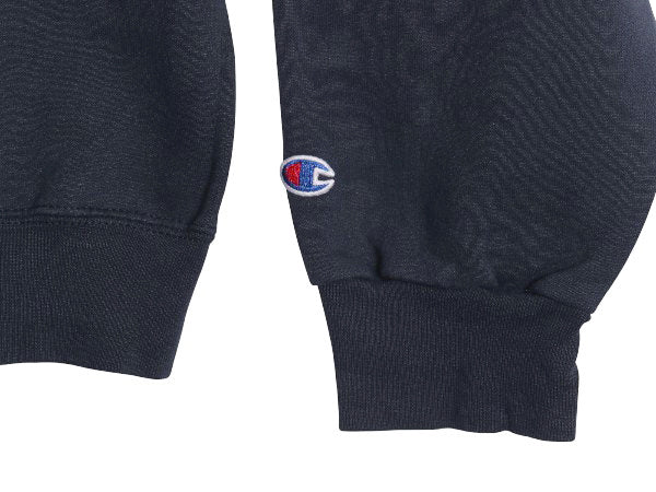 00s チャンピオン 2段 カレッジ プリント スウェット メンズ XL オールド トレーナー クルーネック 裏起毛 大きいサイズ トップス ネイビー