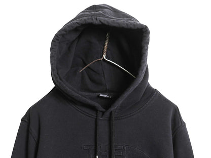 ノースフェイス スウェット フード パーカー メンズ L / 裏起毛 ロゴ 刺繍 プルオーバー トレーナー アウトドア ヘビーウェイト ブラック