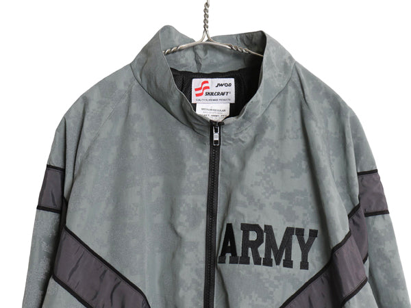 00s 米軍実物 US ARMY ACU 迷彩 リフレクター ナイロン トレーニング ジャケット MEDIUM REGULAR / 05年製 オールド ミリタリー IPFU 軍物