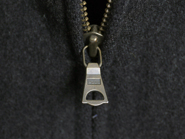 90s ポロ ラルフローレン メルトン ウール スポーツ ジャケット メンズ XL オールド 中綿 ブルゾン スイングトップ 無地 大きいサイズ 濃灰