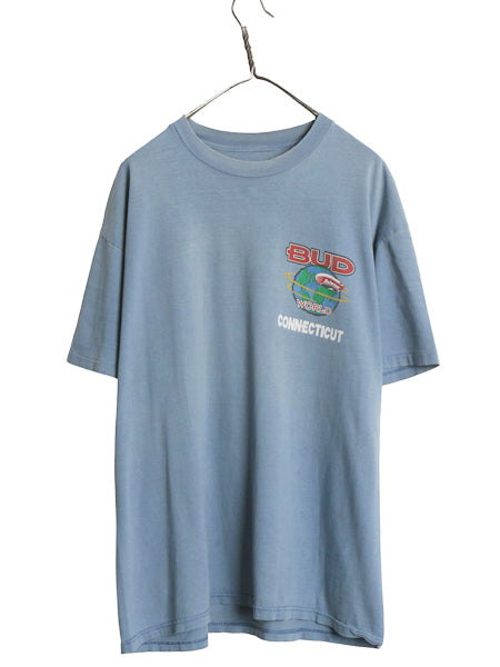 90s ★ バドワイザー イラスト プリント Tシャツ メンズ L 程/ オールド 企業物 当時物 ビール グラフィック シングルステッチ フェード