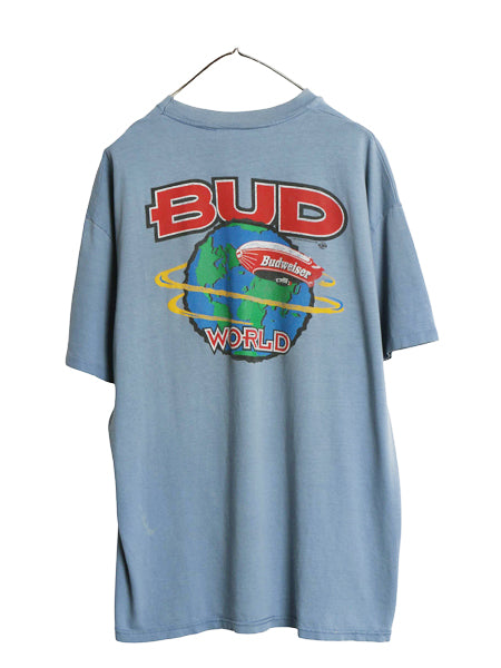 90s ★ バドワイザー イラスト プリント Tシャツ メンズ L 程/ オールド 企業物 当時物 ビール グラフィック シングルステッチ フェード