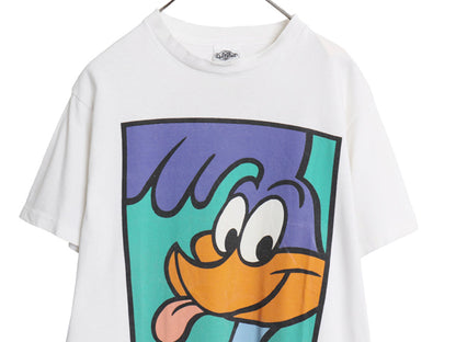 90s USA製 ワーナー ロードランナー イラスト プリント Tシャツ メンズ レディース M オールド キャラクター シングルステッチ カットソー