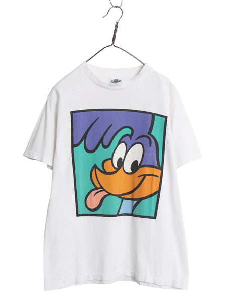 90s USA製 ワーナー ロードランナー イラスト プリント Tシャツ メンズ レディース M オールド キャラクター シングルステッチ カットソー