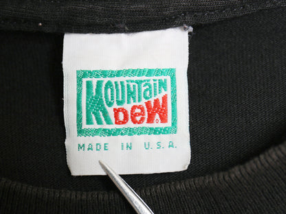 90s USA製 マウンテンデュー イラスト プリント Tシャツ メンズ XL オールド 企業 ペプシ グラフィック シングルステッチ 大きいサイズ 黒