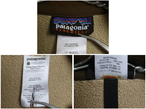 パタゴニア マースピアル シンチラ フリース ジャケット メンズ M / 古着 11年製 プルオーバー ブルゾン ハイネック ハーフジップ ベージュ