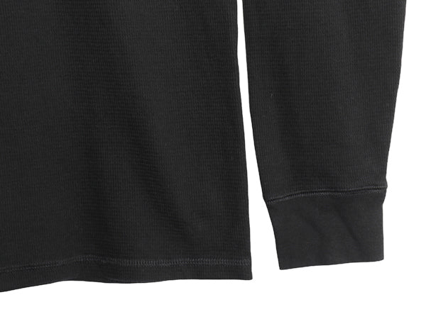 ポロ ラルフローレン 長袖 サーマル Tシャツ メンズ M / ロンT ワッフル コットン カットソー ワンポイント ストレッチ インナー ブラック