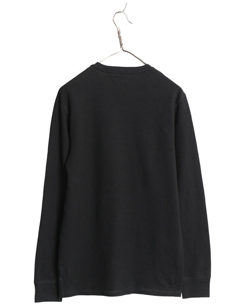 ポロ ラルフローレン 長袖 サーマル Tシャツ メンズ M / ロンT ワッフル コットン カットソー ワンポイント ストレッチ インナー ブラック