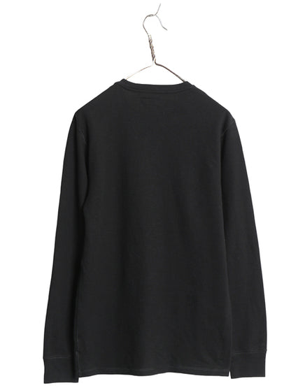ポロ ラルフローレン 長袖 サーマル Tシャツ メンズ M / ロンT ワッフル コットン カットソー ワンポイント ストレッチ インナー ブラック
