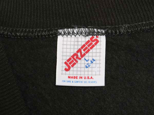 デッドストック 80s USA製 ジャージーズ 無地 スウェット メンズ レディース L 新品 ヴィンテージ トレーナー 裏起毛 ブランク トップス 黒