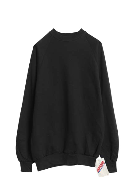 デッドストック 80s USA製 ジャージーズ 無地 スウェット メンズ レディース L 新品 ヴィンテージ トレーナー 裏起毛 ブランク トップス 黒