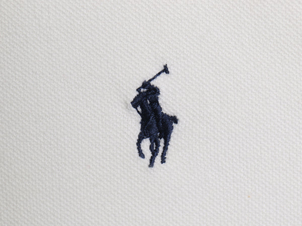 ポロ ラルフローレン 鹿の子 長袖 ポロシャツ メンズ L / 長袖シャツ カットソー ワンポイント ポニー刺繍 スリム カジュアル シンプル 白