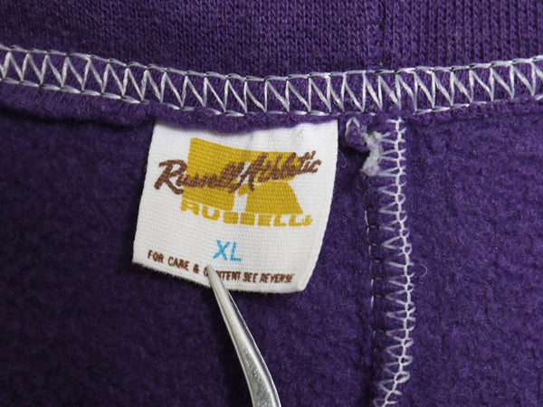 70s 80s USA製 ラッセル 無地 スウェット パンツ メンズ レディース XL ヴィンテージ 裏起毛 ブランク トレーナー 大きいサイズ 金タグ 紫