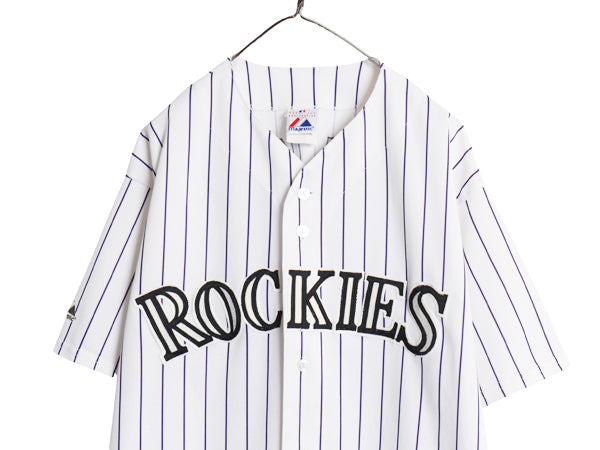 USA製 ロッキーズ ベースボール シャツ メンズ XXL MLB オフィシャル マジェスティック 大リーグ ユニフォーム ゲームシャツ 大きいサイズ