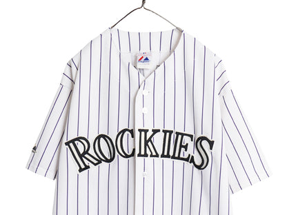 USA製 ロッキーズ ベースボール シャツ メンズ XXL MLB オフィシャル マジェスティック 大リーグ ユニフォーム ゲームシャツ 大きいサイズ
