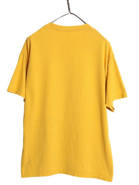 00s キャラクター イラスト プリント Tシャツ メンズ L / オールド ジョーク グラフィック ヘビーウェイト コットン 半袖Tシャツ イエロー