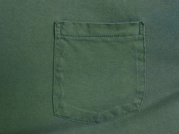 90s USA製 オールド ギャップ ポケット付き 無地 半袖 Tシャツ メンズ L シングルステッチ ヘビーウェイト コットン ポケT 耳付き グリーン