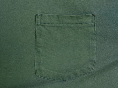 90s USA製 オールド ギャップ ポケット付き 無地 半袖 Tシャツ メンズ L シングルステッチ ヘビーウェイト コットン ポケT 耳付き グリーン