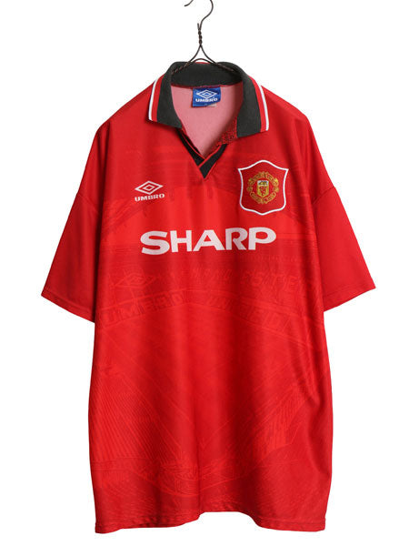 90s ☆ アンブロ マンチェスター ユナイテッド サッカー ユニフォーム メンズ XL / 94 95 96 当時物 SHARP プレミアリーグ フットボール 赤