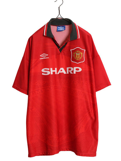 90s ☆ アンブロ マンチェスター ユナイテッド サッカー ユニフォーム メンズ XL / 94 95 96 当時物 SHARP プレミアリーグ フットボール 赤