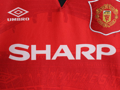 90s ☆ アンブロ マンチェスター ユナイテッド サッカー ユニフォーム メンズ XL / 94 95 96 当時物 SHARP プレミアリーグ フットボール 赤