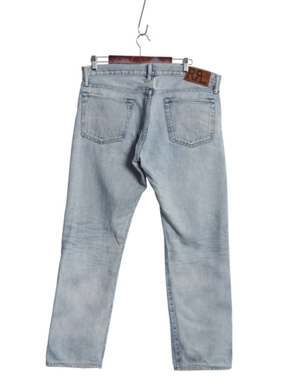 ダブルアールエル ラルフローレン セルビッチ デニム パンツ メンズ 36 32 USA製 ヴィンテージ 加工 ヒゲ スリム ストレート ジーンズ 赤耳