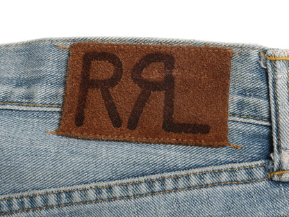 ダブルアールエル ラルフローレン セルビッチ デニム パンツ メンズ 36 32 USA製 ヴィンテージ 加工 ヒゲ スリム ストレート ジーンズ 赤耳