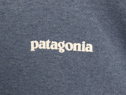 パタゴニア 両面 プリント 長袖 Tシャツ メンズ M 20年製 アウトドア ロンT ロングスリーブ P6 バックプリント ボックスロゴ カットソー 青