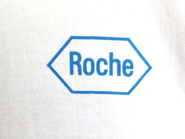 90s ★ Roche 当時物 イラスト プリント Tシャツ メンズ L / 古着 オールド 企業物 グラフィック フォト ロゴ アニマル ヘビーウェイト 白