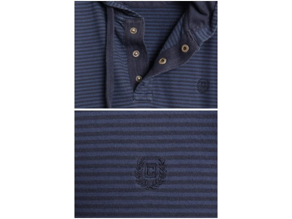 チャップス ラルフローレン ボーダー パーカー メンズ L フード付き 長袖 Tシャツ コットン ヘンリーネック ロンT ロングTシャツ ツートン