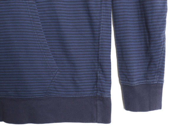 チャップス ラルフローレン ボーダー パーカー メンズ L フード付き 長袖 Tシャツ コットン ヘンリーネック ロンT ロングTシャツ ツートン