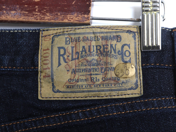 ダブルポニー ラルフローレン デニム パンツ 31 レディース M 程 ポロ ジーンズ ジーパン スリム ストレート ストレッチ 濃紺 ワンポイント