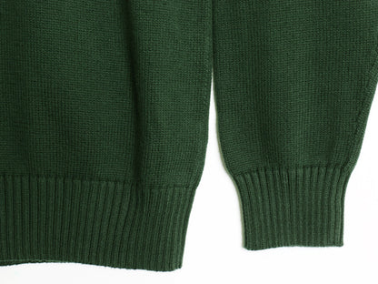 ポロ ラルフローレン ハイネック コットン ニット セーター メンズ XL / ヘンリーネック ワンポイント ポニー  無地 グリーン 大きいサイズ