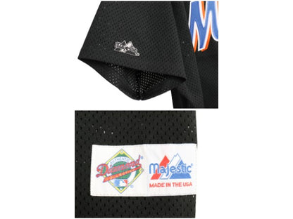USA製 メッツ ベースボール シャツ メンズ XXL 程/ MLB オフィシャル マジェスティック 大リーグ ユニフォーム ブラック 野球 大きいサイズ